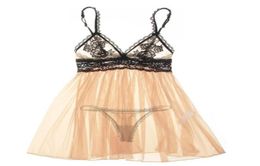 Plus Size S6XL Lingerie Sexy Erotic Women Sleepwear Nightwear Transparent Underwear Embroidery Lace Nightgown Lenceria52561178733982