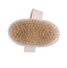 Bath Brush Dry Skin Body Soft Natural Bristle SPA The Brush Wooden Bath Shower Bristle Brush SPA Body Brushs Without Handle EEA1337914102