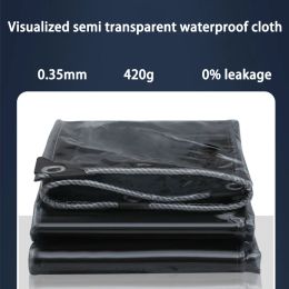 Nets 0.35mm Visualisation Semi Transparent PVC Waterproof Cloth Thickened Insulation Tarpaulin Garden Pergola Canopy Rainproof Cloth
