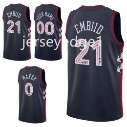 Custom Men Women Youth Philadelphia''76ers''Allen Iverson James Harden 75th Custom Jersey basketball Joel 21 Embiid 22 Matisse Thybulle Julius 6 Erving 0 Tyrese Maxey