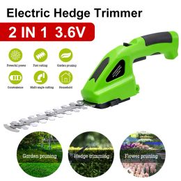 Guns 2 In 1 Electric Hedge Trimmer 3.6V Cordless Hedge Cutter Portable Onehanded Grass Trimmer Garden Weeding Shear Pruning Mower