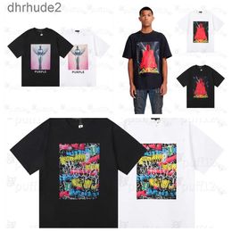 24SS Purple Brand t shirt Designer Men's t shirt Spring/Summer Trend Casual Loose unisex T-shirt High Street Graffiti Alphabet Print Luxury 100% cotton Shirt O53X