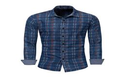 Stylish Men Denim Shirt Classic Blue Longsleeved Shirt Cotton Casual Shirts 2019 Spring Brand Clothes Men Jeans Plus Size6792652