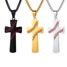 Cross Necklace Baseball Men Hip Hop Jewelry Rap Style Pendant Party Favor