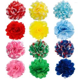 Hair Accessories 120PCS 2" Strip Chiffon Mesh Flowers For Crafts Boutique Wedding Decoration DIY Kids Headband Floral MH61