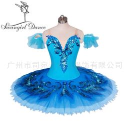 blue bird variation tutu adult girls professional ballet tutus blue classical ballet stage costume for women pancake tutu skirtBT97703960