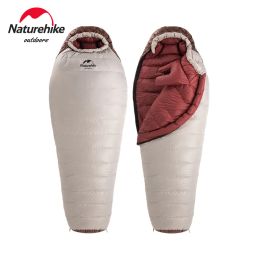 Gear Naturehike New Winter Hiking Sleeping Bag 650fp Ultralight Duck Down Snowbird Portable 20d Mummy Outdoor Camping Sleeping Bag