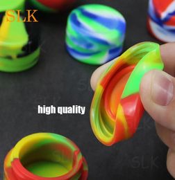 5ml Reusable Round Nonstick Silicone Jar Container For Ecig Wax Bho Oil Butane Vaporizer dab tool Silicon Jars Dab Wax Container4026118