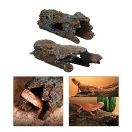 Decor Realistic Tree Trunk Resin Simulation Aquarium Reptiles Hideout Fish Landscape Aquarium Plant Aquarium Supplies B03E