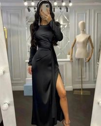 Casual Dresses Cutubly Satin Long Prom Summer 2024 Elegant Lace Up Split Evening Vestidos For Women Birthday Party Club Night Out