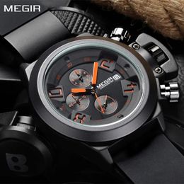 MEGIR Men Watches Luxury Fashion Sport Military Chronograph Luminous Date Quartz Wristwatch Clock Big Dial Relogio Masculino 240311