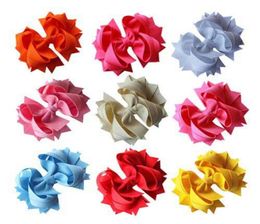 45quot Loopie Layered boutique grosgrain Clip hair Bows headwear headdress 20pcs3125722