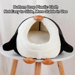 Mats Cute Penguin Shape Hamster Bed | Guinea Pig Hideout | Mini House Cave Bed Cozy Pet Warm Nest Hamster House For Small Pets