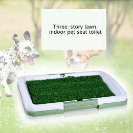 Mats 3 Layers Large Dog Pet Potty Training Pee Pad Mat Puppy Tray Grass Toilet Simulation Lawn For Indoor Potty Training Pet Supply