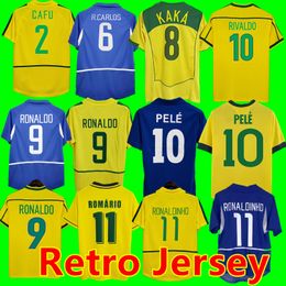 Retro Brasil soccer jerseys Vintage jersey ROMARIO RIVALDO BraziLS CARLOS Ronaldinho camisa de futebol 1998 2002 2024 Ronaldo KAKA 1957 70 78 91 93 94 97 2000 2006 PELE