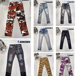 Jeans Amirs da uomo Jeans skinny da uomo Designer 48 colori Pantaloni Jeans Amirri da uomo Pantaloni lunghi dritti slim fit Pantaloni streetwearl morbidi