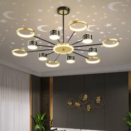 Chandeliers Nordic LED Ceiling Romantic Black Gold Creative Personality Pendant Lamp For Living Room Bedroom Home Decor Fixture