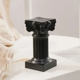 Candle Holders Mini Creative Classical Architecture Scene Home Decor Desktop Ornaments Handicraft Roman Column Candlestick Pography Props