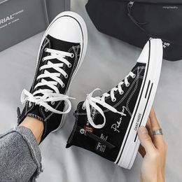 Casual Shoes Men's High-top Canvas Sneakers Fashionable Flat-soled Brand Student Spring And Autumn Styles