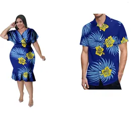 Party Dresses Customised Women's Dress Polynesian Printed Vintage Birthday Gift Elegant Lotus Leaf Skirt