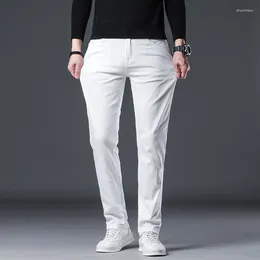 Men's Jeans 2024 Spring Autumn Men Fashion Casual Classic Style Business Straight Fit Soft Trousers Male Advanced White Pants 40