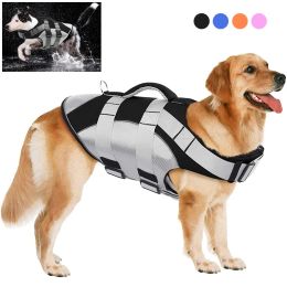 Jackets Pet Life Jackets Summer Dog Float Coat Reflective Strips Rescue Handle Adjustable Ripstop Pet Life Vest Swimming Clothes