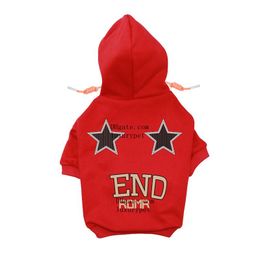 Designer Dog Clothes High-quality Cotton Dog Apparel Dog Hoodie with Letters and Two stars Pattern, Cold Winter Dog Coats for Small Puppy Comfortable Dog Outfit A965