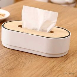 Tissue Boxes Napkins Tissue Box with Bamboo Cover Napkin Holder Home Storage Boxes Dispenser Case Office Organiser for Toilet Bathroom Bedroom