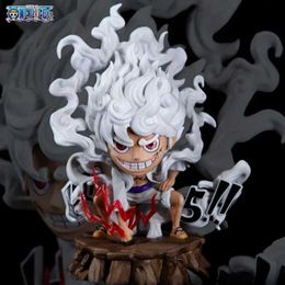 Action Toy Figures 16cm Anime One Piece Figure Gear 5 Luffy Figures Sun God Nika Luffy Figurine Pvc Statue Model Desktop Ornament Toys Kids GiftsL2403