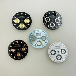 New White Panda Di dial VK63 quartz movement special six needle lettering strong green night light timing dial accessory