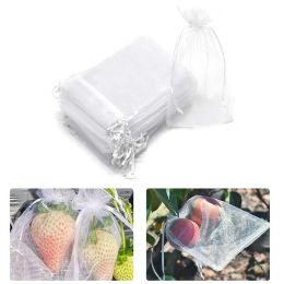 Bags Fruit Protection Bags with Drawstring Garden Plant Net Barrier Bag for Tomatoes Grapes Mangoes