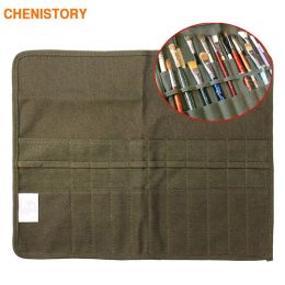 Number Modern Roll Up Canvas Paint Brush Bag Cases For Artist Draw Pen Watercolor Oil Brush Army Green School Arts Supplies 41 x 33cm