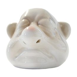 Funny Dwarf Ceramic Egg Yolk Separator Handheld White Running from Nose 240307