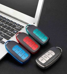 Car Key Case For Chery Tiggo 8 Pro 2021 New Soft TPU Car Key Case 4 Buttons Remote Control Protect Cover Accessories TPU8643800