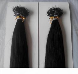 High Quality 14quot28quotNano Rings INDIAN REMY Human Hair Extensions 100g pk 1g s Colour 1 Jet Black Nano Tip Hair Extension9287444