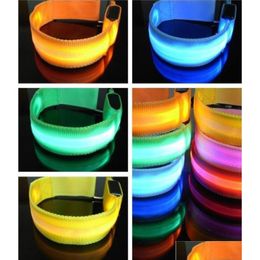 Led Gadget Luminous Arm Outdoor Sports Lighting Wrist Straps With A Single Flash Can Be Customised Logo Bracelet9545858 Drop Delivery Ot5O4