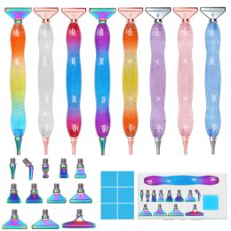 Stitch New Colorful Resin Diamond Painting Pen Thread Point Drill Pen Set With 12PCS Thread Metal Pen Heads 6PCS Glue Clay Storage Box