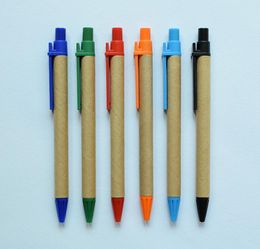 Can printing LOGO efriendly Creative Minimalist Green Kraft Paper Tube Gel Pen Signature Pen Office School Supplies9380767