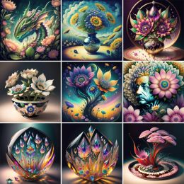 Number Fantasy Flowers Paintings By Numbers 20x30 DIY Crafts Supplies For Adults Room Decoration Mother's Gift Free Shipping 2023 NEW