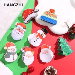Hair Clips HangZhi Christmas Tree Clip For Women Girls Kids Cute Hat Snowman Claw Party Hairpin Jewellery Accessories 2024