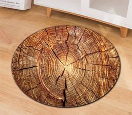 Round Carpet Living Room Kids Room Bedroom Carpet Home Computer Chair Child Rug Wood Grain Pattern Antislip Bedside Floor Mat 2017572350