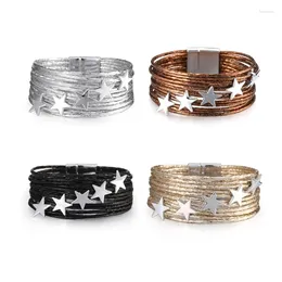 Strand Punk Subculture Magnetic Buckle Pentagrams Bracelets Simple Vintage Casual All-matched Accessories Vacation Jewellery