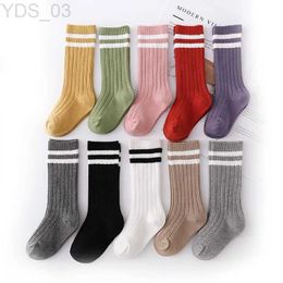 Kids Socks 1-9 Years Kids Boys Toddlers Girls Socks Knee High Long Soft Cotton Baby Socks Stripped Children Socks School Clothes YQ240314