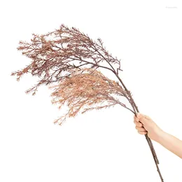 Decorative Flowers Artificial Dry Fog Pine Branch Fake Simulation Green Plant Wedding Bouquet Party Background Home Vase Decoration