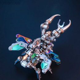 3D Puzzles Silver Shell Armour 3D Metal Puzzle Handmade DIY Alloy Beetle Assembled Model Kits for Adult Jigsaw Brain Teaser Home Decoration 240314