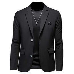 S-5XL Frühling und Herbst neue Herren Slim Business Casual Anzug koreanische Version Anti-Falten bügelfrei 2023 Plus Size Jacke reine Baumwolle