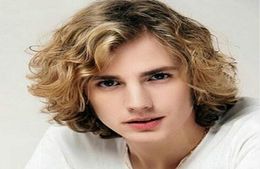 New European and American Wig Men Gradual Change Colours Partial Liu Hai Small Curl Short Wig Cover6282481