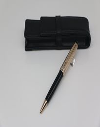 Top Grade Ballpoint pen up Rose gold Carving metal rose gold trim down black resin with serial numbers stationary supplies6828332