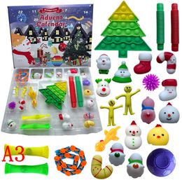 24 days Christmas Toy Advent Calendar Set December Push Bubble 24pcs/Set Silicone Stress Reliever Sensory Toys by sea LLA9978474168