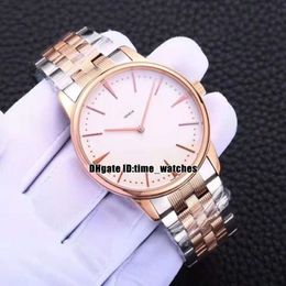 New mens watch Patrimony 81180 CB1R-9159 Mens Automatic watches white dial Rose gold case Stainless steel hand Gents popular watch192S